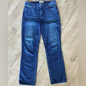 Paige Jean. Cindy straight leg fit and finishes at ankle. High rise.